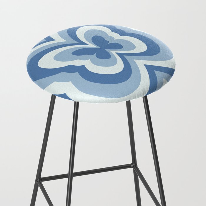 Retro 70s Butterfly in Ocean Blue Stool Gallery Image 2