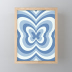 Retro 70s Butterfly in Ocean Blue Mini Art Print Gallery Image 1