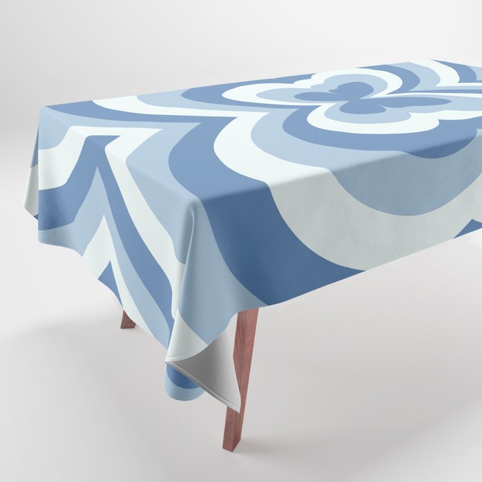 Retro 70s Butterfly in Ocean Blue Tablecloth Gallery Image 1