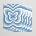 Retro 70s Butterfly in Ocean Blue Wrapping Paper Gallery Image 3