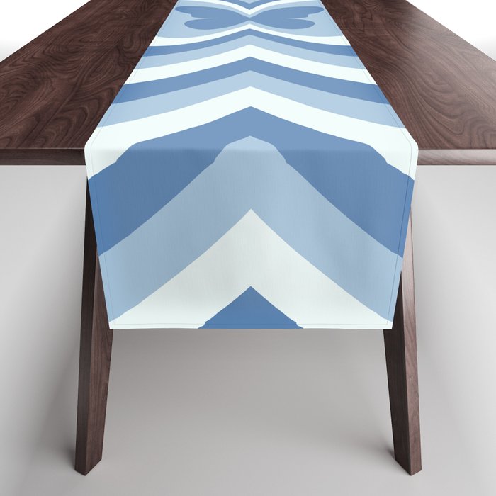 Retro 70s Butterfly in Ocean Blue Table Runner Gallery Image 1