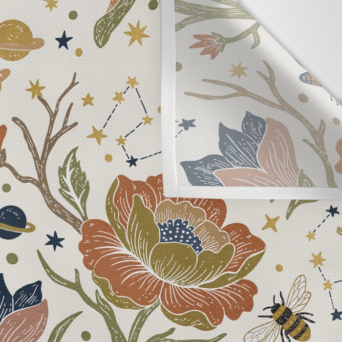 Boho Floral Galaxy Garden Wall Tapestry Gallery Image 3