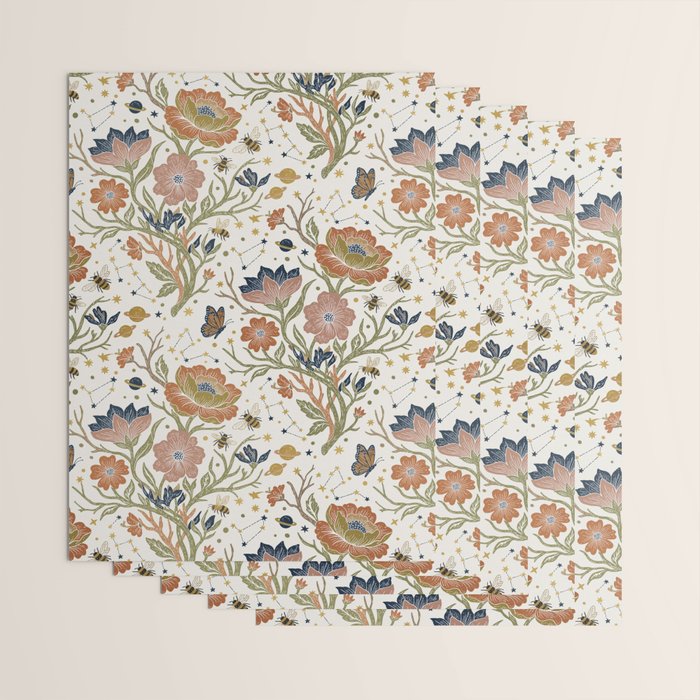 Boho Floral Galaxy Garden Wrapping Paper Gallery Image 3