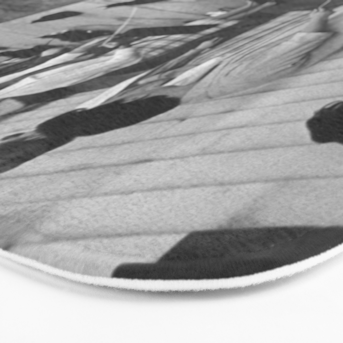 Black Cats Auditioning in Hollywood black and white photograph Bath Mat Gallery Image 3
