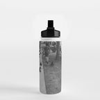 Black Cats Auditioning in Hollywood black and white photograph Water Bottle Gallery Image 2
