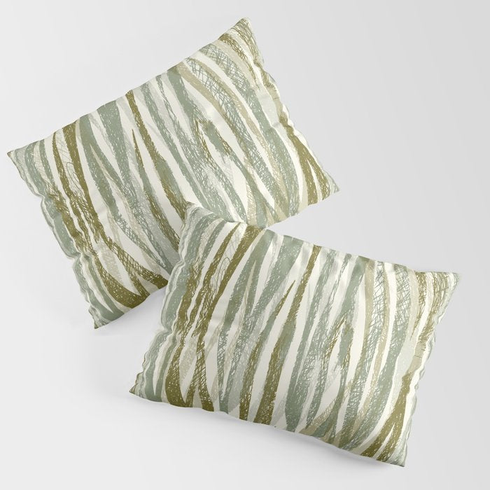 Wildlife Safari animal print green Pillow Sham Gallery Image 1