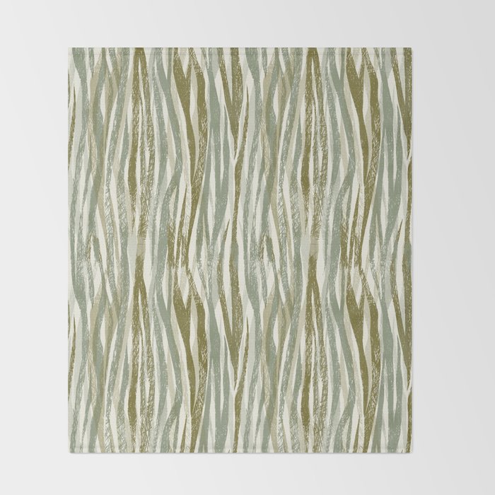 Wildlife Safari animal print green Throw Blanket Gallery Image 2