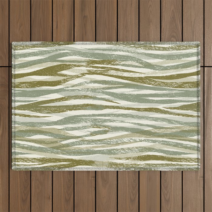 Wildlife Safari animal print green Outdoor Rug Gallery Image 1