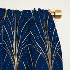 Art Deco Waterfalls // Navy Blue Window Curtain Gallery Image 2