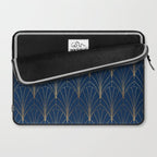 Art Deco Waterfalls // Navy Blue Laptop Sleeve Gallery Image 2