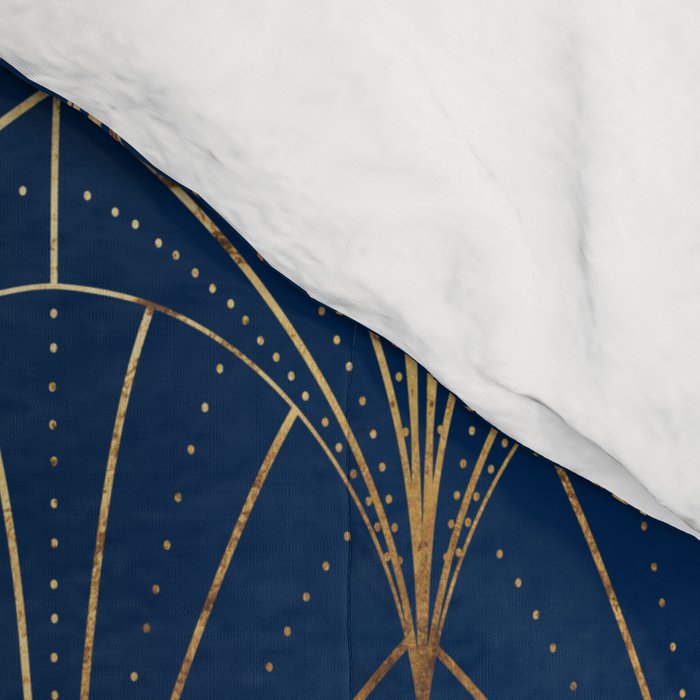 Art Deco Waterfalls // Navy Blue Comforter Gallery Image 4