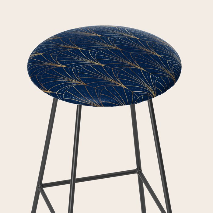 Art Deco Waterfalls // Navy Blue Stool Gallery Image 2