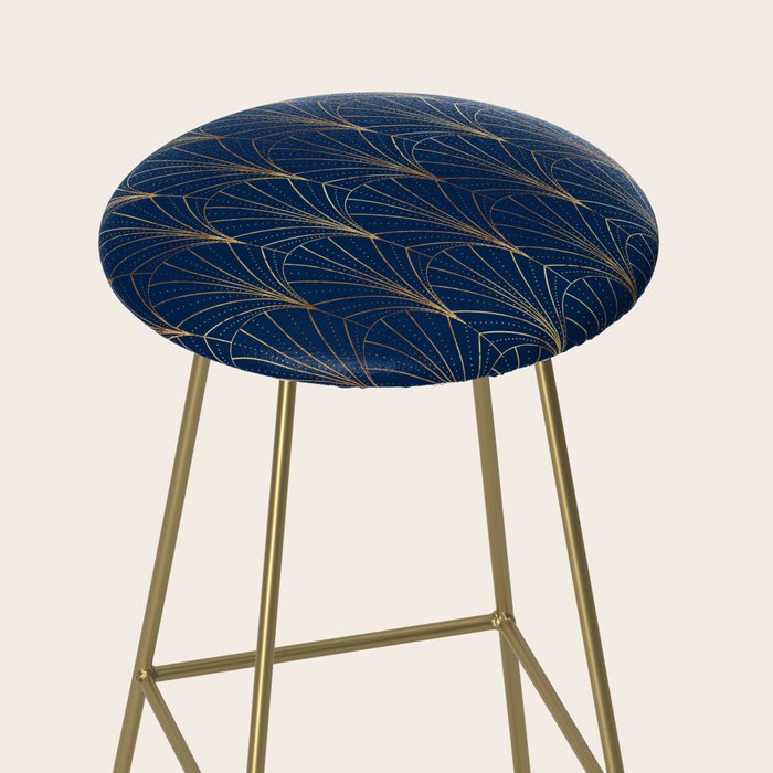 Art Deco Waterfalls // Navy Blue Stool Gallery Image 2