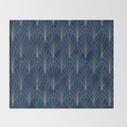 Art Deco Waterfalls // Navy Blue Throw Blanket Gallery Image 2