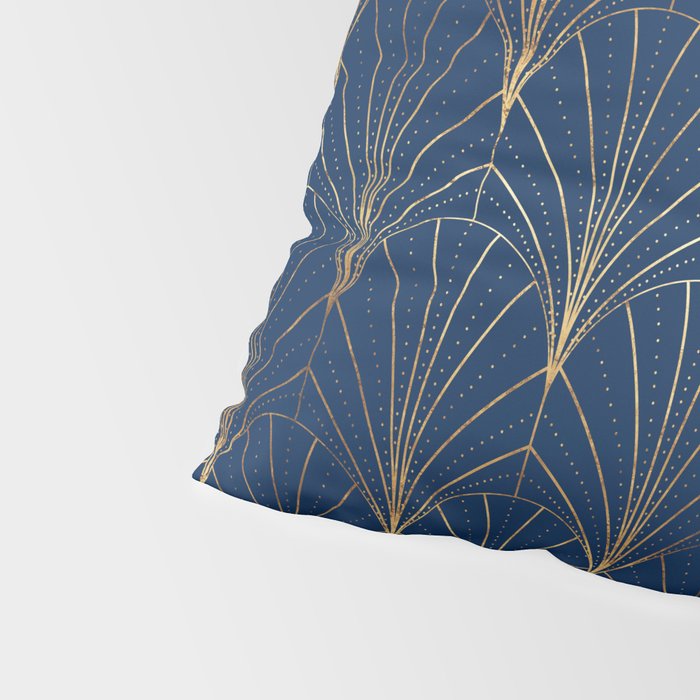 Art Deco Waterfalls // Navy Blue Pillow Sham Gallery Image 4