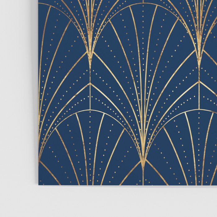 Art Deco Waterfalls // Navy Blue Poster Gallery Image 3