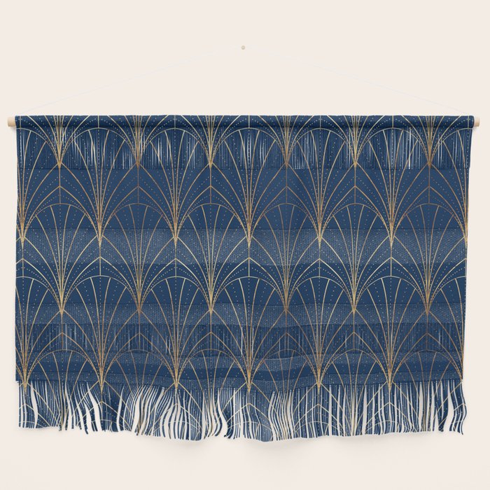 Art Deco Waterfalls // Navy Blue Wall Hanging Gallery Image 1