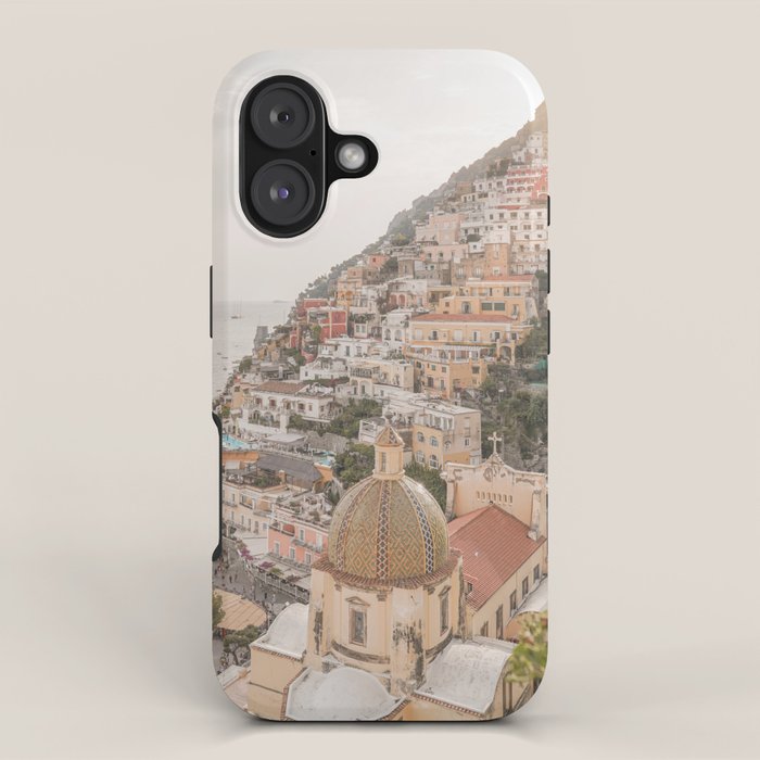 Positano Bliss Photo | Amalfi Coast Mountain Landscape In Pastel Color Art Print | Italy Travel Photography iPhone Case Gallery Image 1