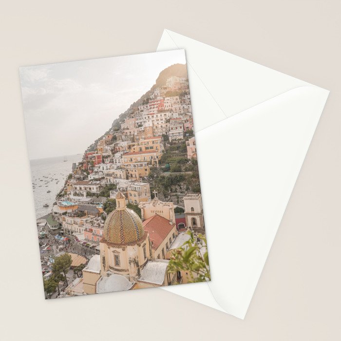 Positano Bliss Photo | Amalfi Coast Mountain Landscape In Pastel Color Art Print | Italy Travel Photography Stationery Card Gallery Image 2