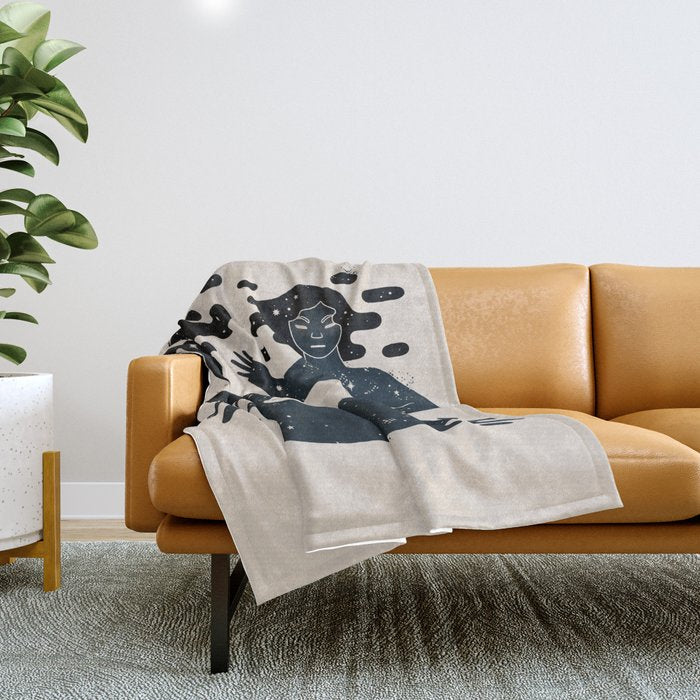 Space Mermaid Throw Blanket Gallery Image 1