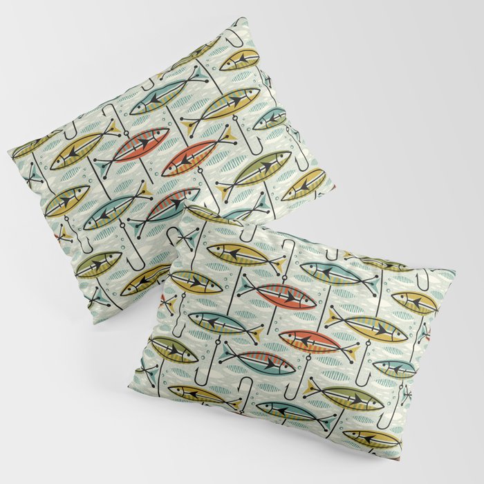 Vintage Color Block Fish Pillow Sham Gallery Image 1