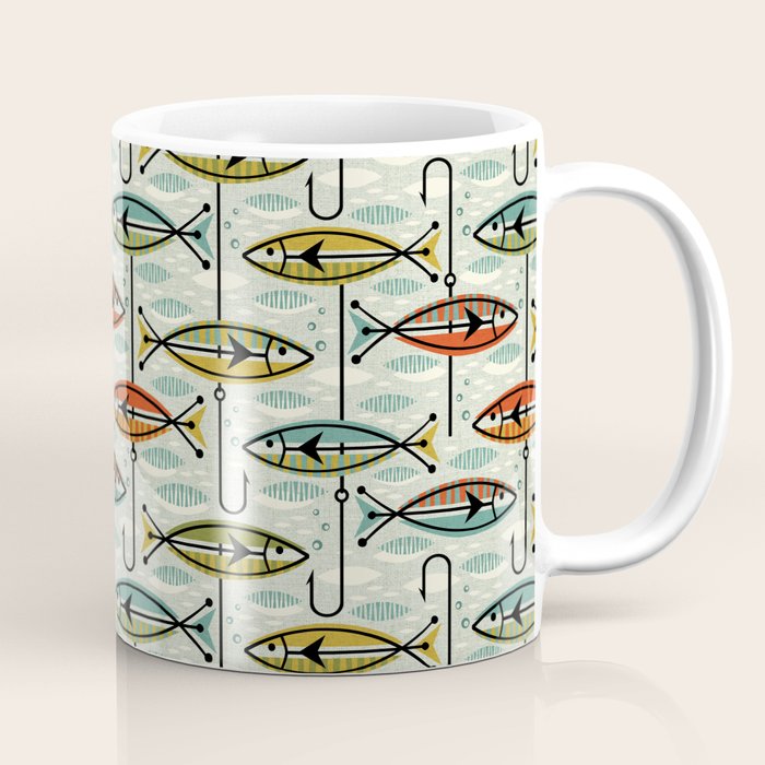 Vintage Color Block Fish Coffee Mug Gallery Image 1