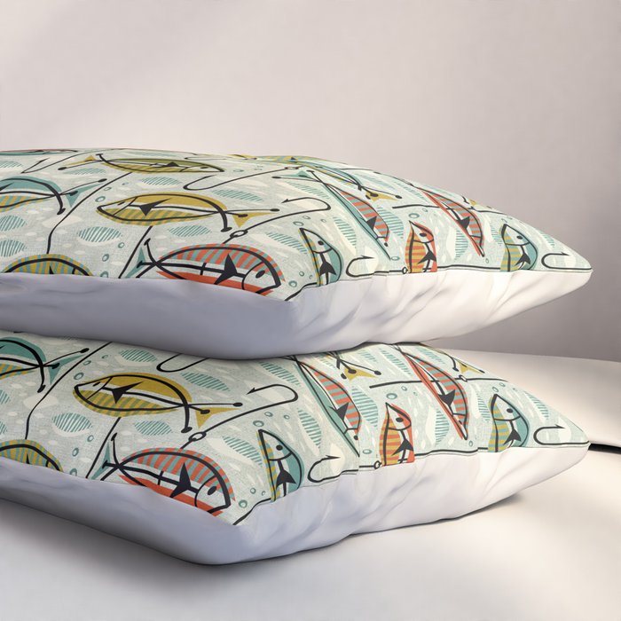 Vintage Color Block Fish Pillow Sham Gallery Image 3
