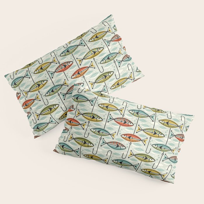 Vintage Color Block Fish Pillow Sham Gallery Image 4