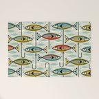 Vintage Color Block Fish Welcome Mat Gallery Image 1