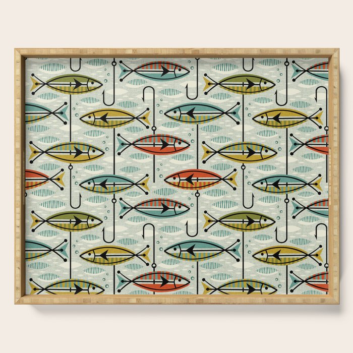 Vintage Color Block Fish Serving Tray Gallery Image 1