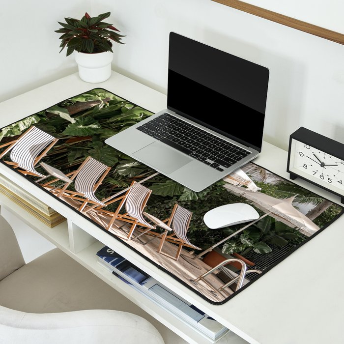 Miami Beach, Florida, Poolside Palm Trees Desk Mat Gallery Image 2