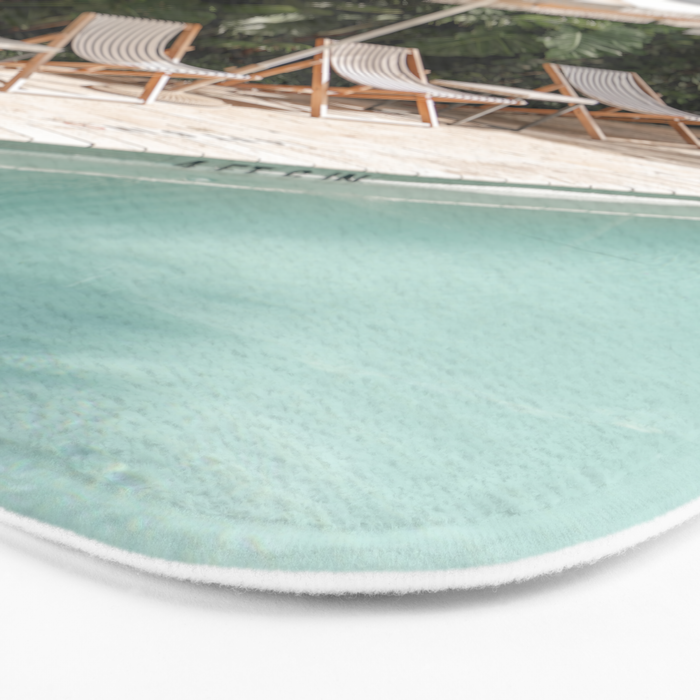 Miami Beach, Florida, Poolside Palm Trees Bath Mat Gallery Image 3