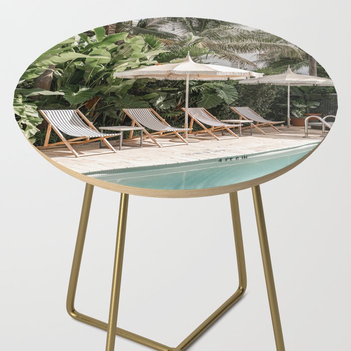 Miami Beach, Florida, Poolside Palm Trees Side Table Gallery Image 2
