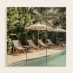 Miami Beach, Florida, Poolside Palm Trees Wood Wall Art Gallery Image 1