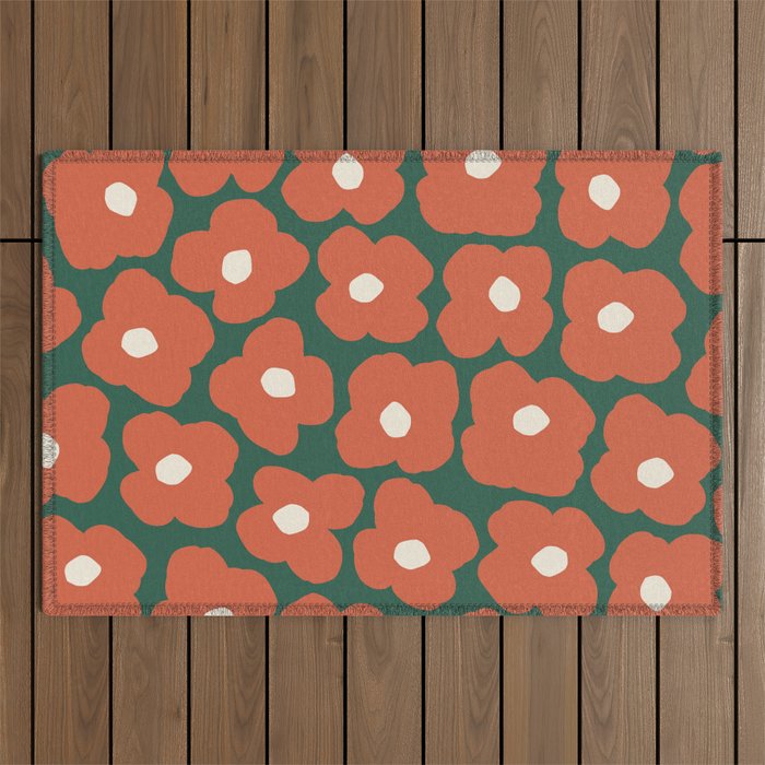 I Love Flowers Outdoor Rug Gallery Image 1