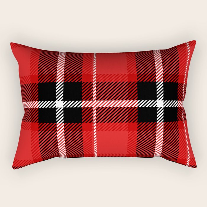 Red + Black Plaid Rectangular Pillow Gallery Image 2