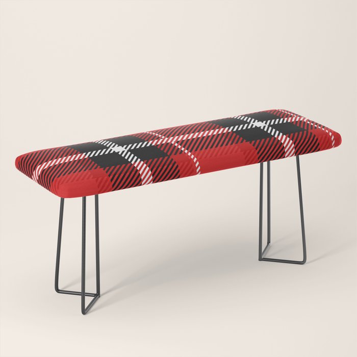 Red + Black Plaid Bench Gallery Image 1