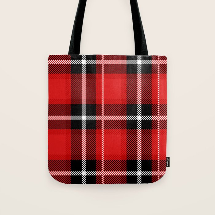 Red + Black Plaid Tote Bag Gallery Image 1