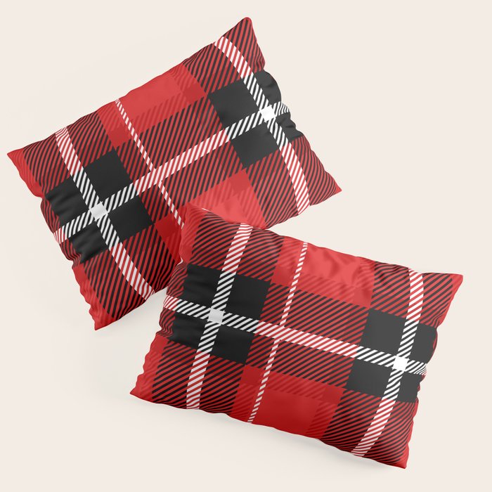 Red + Black Plaid Pillow Sham Gallery Image 3