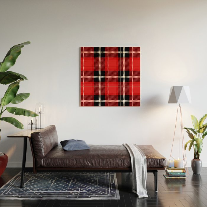 Red + Black Plaid Wood Wall Art Gallery Image 2