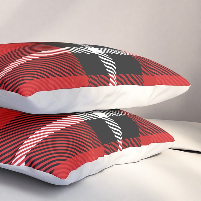 Red + Black Plaid Pillow Sham Gallery Image 3