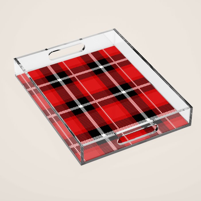 Red + Black Plaid Acrylic Tray Gallery Image 1