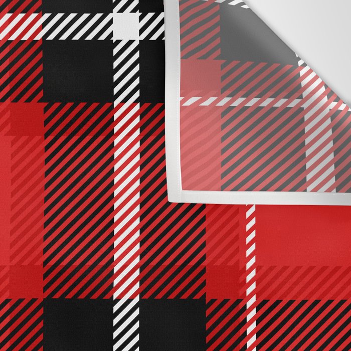 Red + Black Plaid Wall Tapestry Gallery Image 3