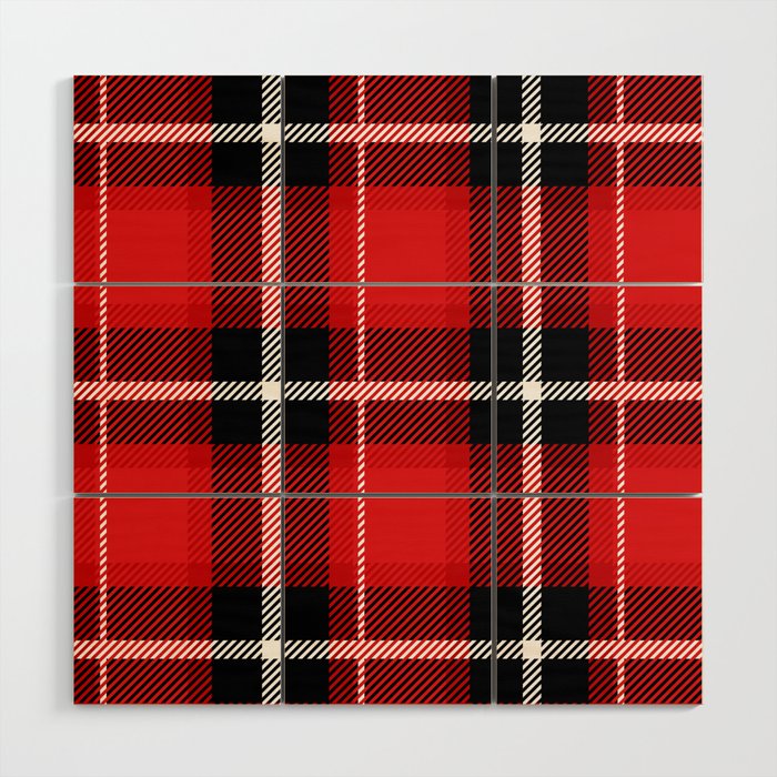 Red + Black Plaid Wood Wall Art Gallery Image 1
