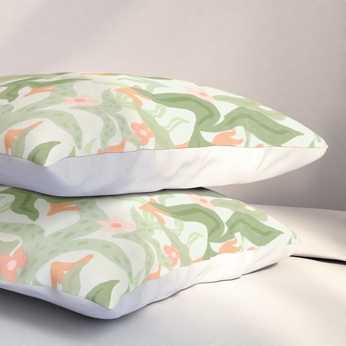 Wavy Plants Pattern Pillow Sham Gallery Image 3