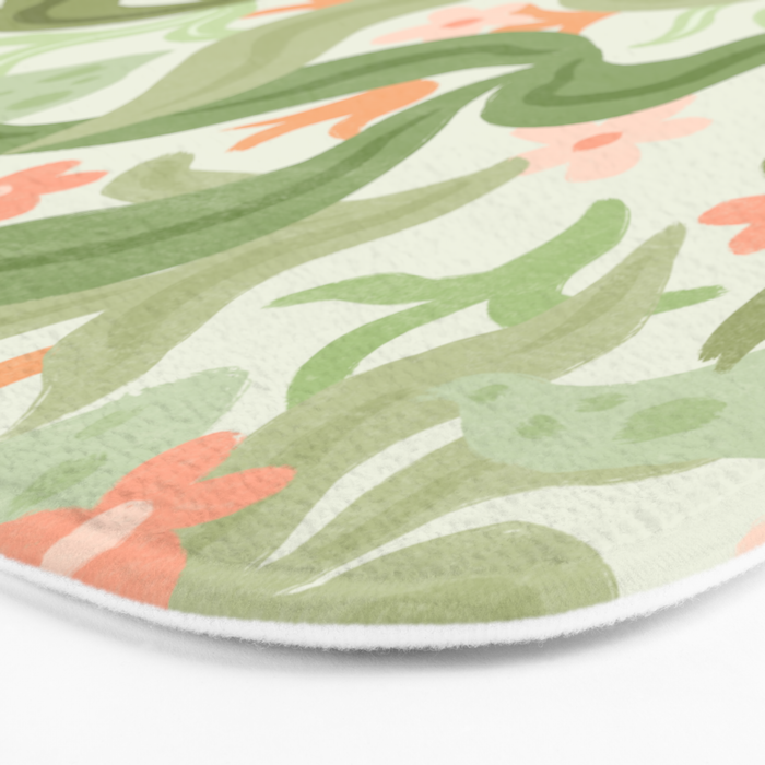 Wavy Plants Pattern Bath Mat Gallery Image 3
