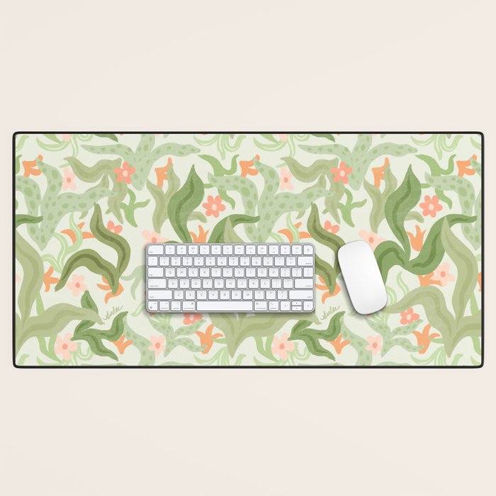 Wavy Plants Pattern Desk Mat Gallery Image 1