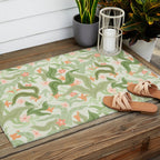 Wavy Plants Pattern Outdoor Rug Gallery Image 2