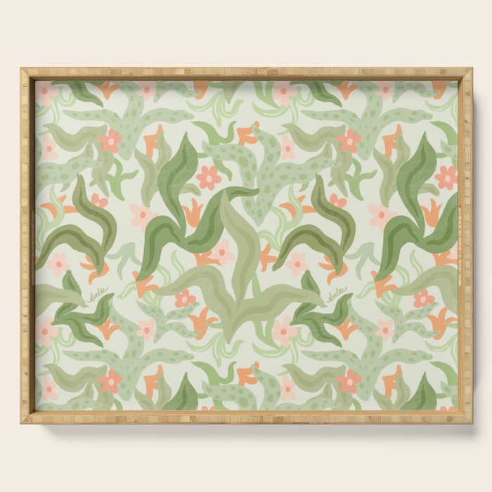 Wavy Plants Pattern Serving Tray Gallery Image 1