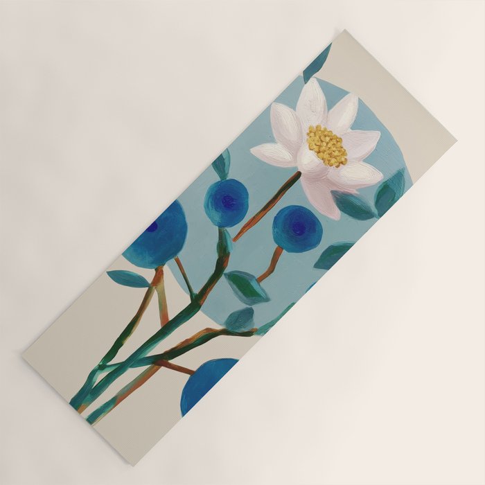 Stylized Lotus Flower Art Yoga Mat Gallery Image 1
